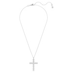 Insigne pendant Mixed cuts, Cross, White, Rhodium plated